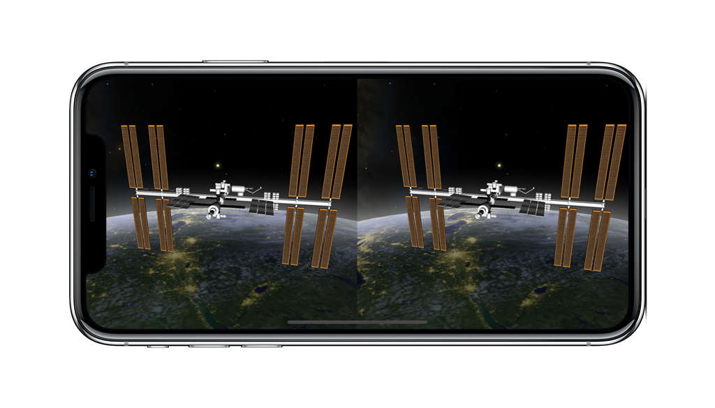 Orbitrack stereo virtual-reality view on iPhone